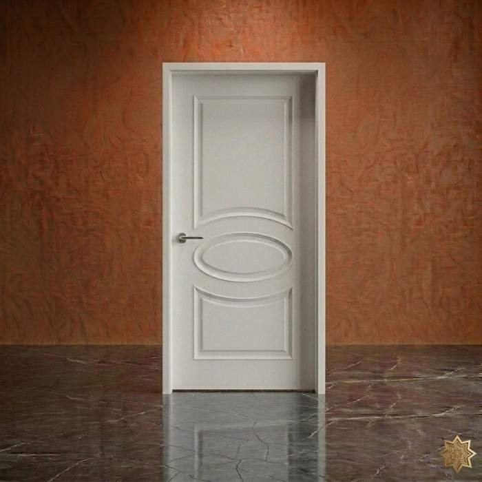 Porte aluminium intérieure panneau ovale blanc laqué sur mesure – BabDark Maroc