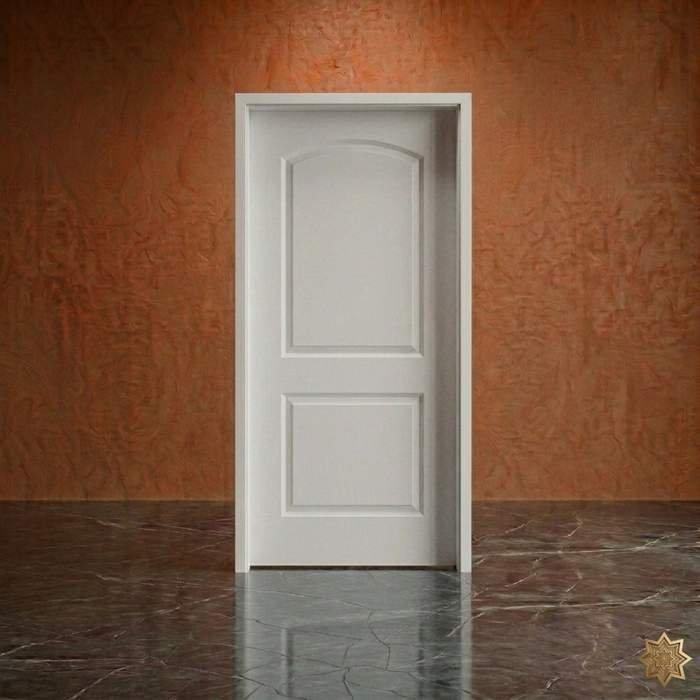 Porte aluminium intérieure 2 panneaux arcade blanc laqué menuiserie moderne – BabDark Maroc