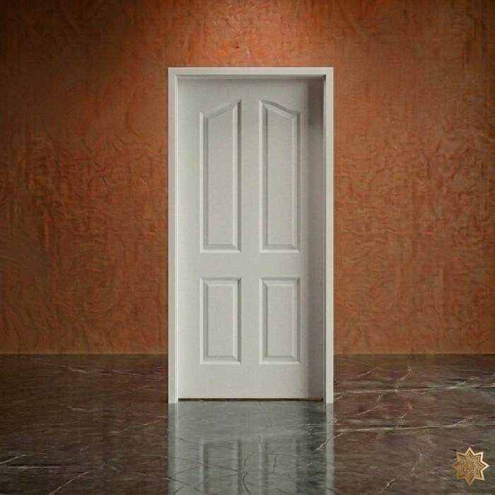 Porte aluminium intérieure 4 panneaux double arche blanc laqué sur mesure – BabDark Maroc